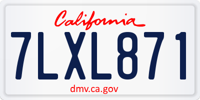 CA license plate 7LXL871
