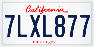 CA license plate 7LXL877