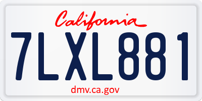 CA license plate 7LXL881
