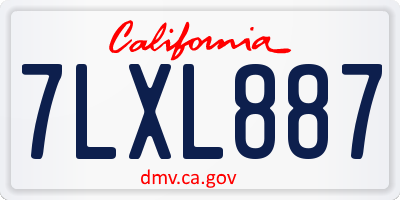 CA license plate 7LXL887