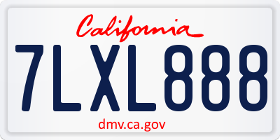 CA license plate 7LXL888
