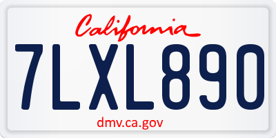 CA license plate 7LXL890