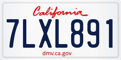 CA license plate 7LXL891