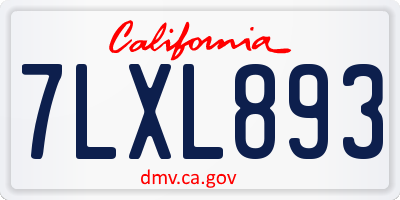 CA license plate 7LXL893