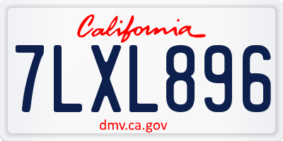 CA license plate 7LXL896