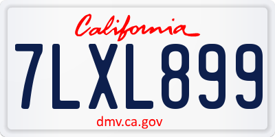 CA license plate 7LXL899