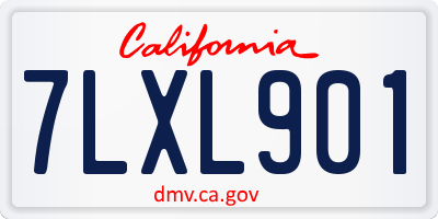 CA license plate 7LXL901
