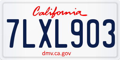 CA license plate 7LXL903