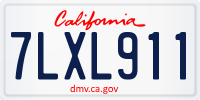 CA license plate 7LXL911