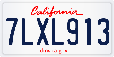 CA license plate 7LXL913