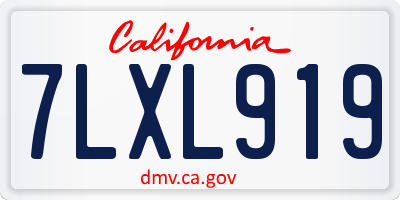 CA license plate 7LXL919