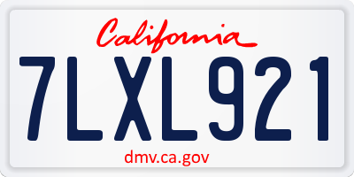 CA license plate 7LXL921