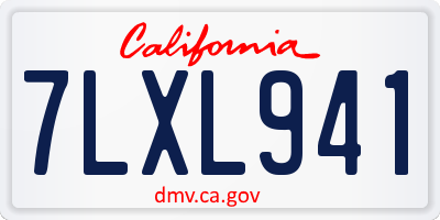 CA license plate 7LXL941