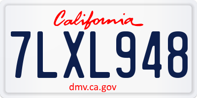 CA license plate 7LXL948