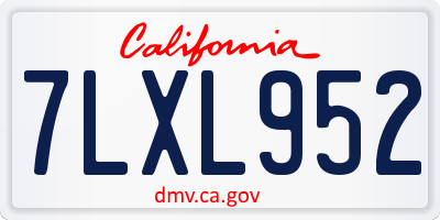 CA license plate 7LXL952