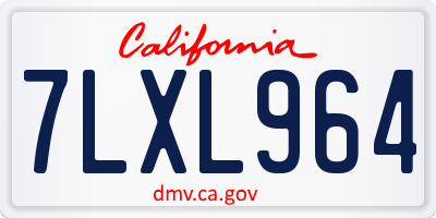 CA license plate 7LXL964