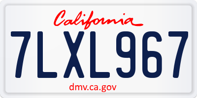 CA license plate 7LXL967