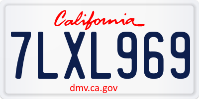 CA license plate 7LXL969