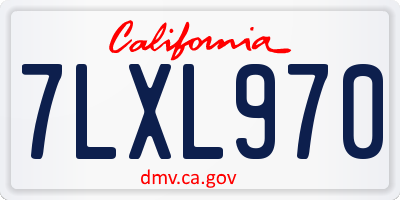 CA license plate 7LXL970