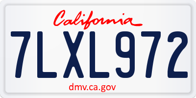 CA license plate 7LXL972