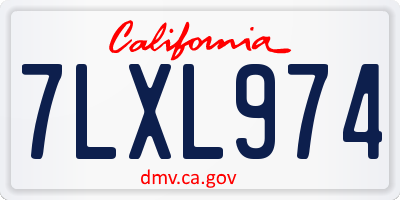 CA license plate 7LXL974