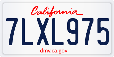 CA license plate 7LXL975