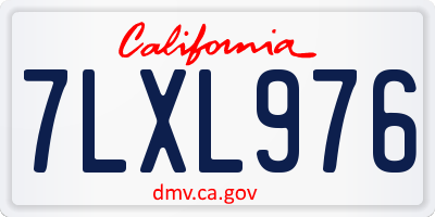 CA license plate 7LXL976