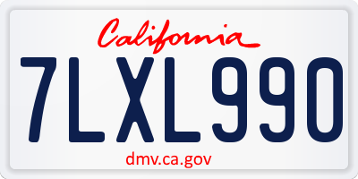 CA license plate 7LXL990