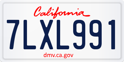 CA license plate 7LXL991