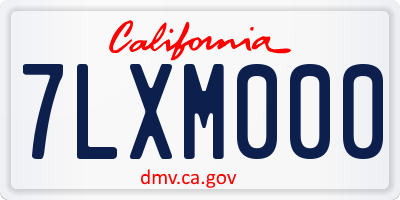 CA license plate 7LXM000