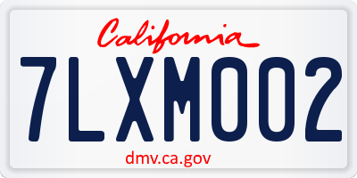 CA license plate 7LXM002