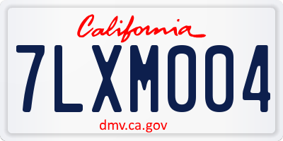 CA license plate 7LXM004