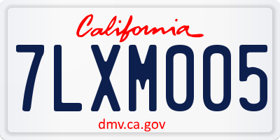 CA license plate 7LXM005
