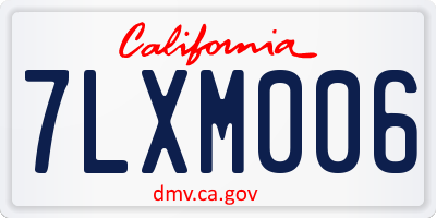 CA license plate 7LXM006