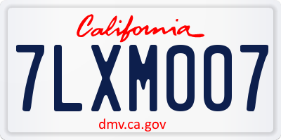 CA license plate 7LXM007