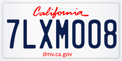 CA license plate 7LXM008