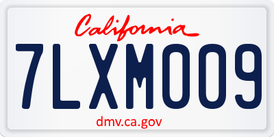 CA license plate 7LXM009