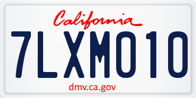 CA license plate 7LXM010