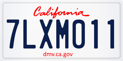CA license plate 7LXM011