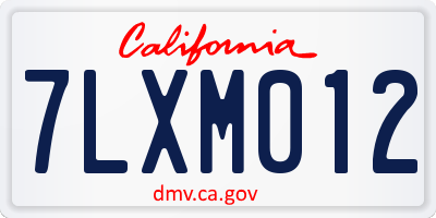 CA license plate 7LXM012