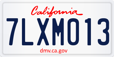 CA license plate 7LXM013