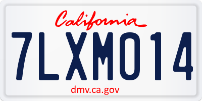 CA license plate 7LXM014