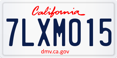 CA license plate 7LXM015