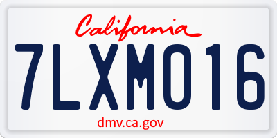 CA license plate 7LXM016