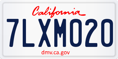 CA license plate 7LXM020