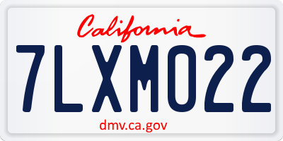 CA license plate 7LXM022