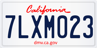 CA license plate 7LXM023
