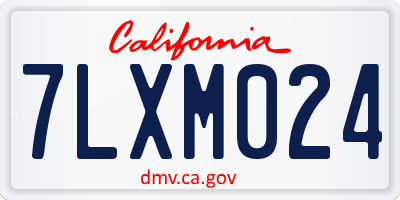 CA license plate 7LXM024