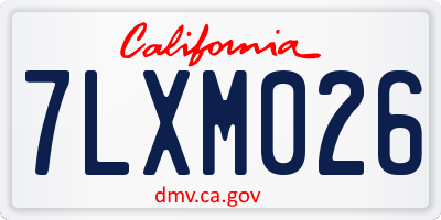 CA license plate 7LXM026