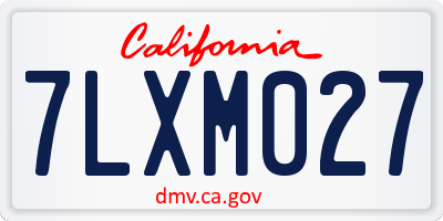CA license plate 7LXM027